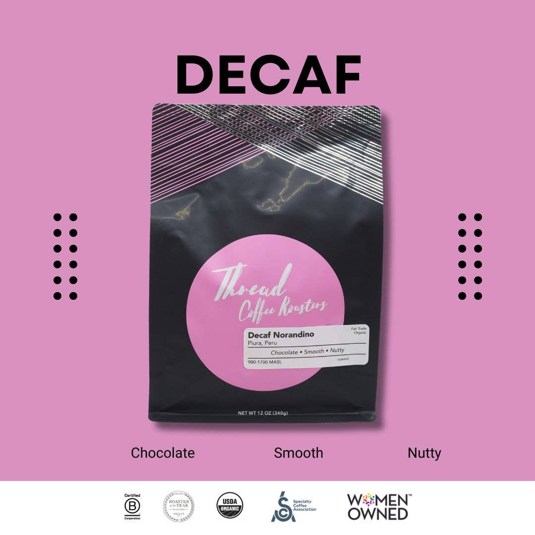 Thread Coffee Roasters - Wholesale Coffee Beans - Decaf | Mountain Water Process  | Organic 12oz Bag1