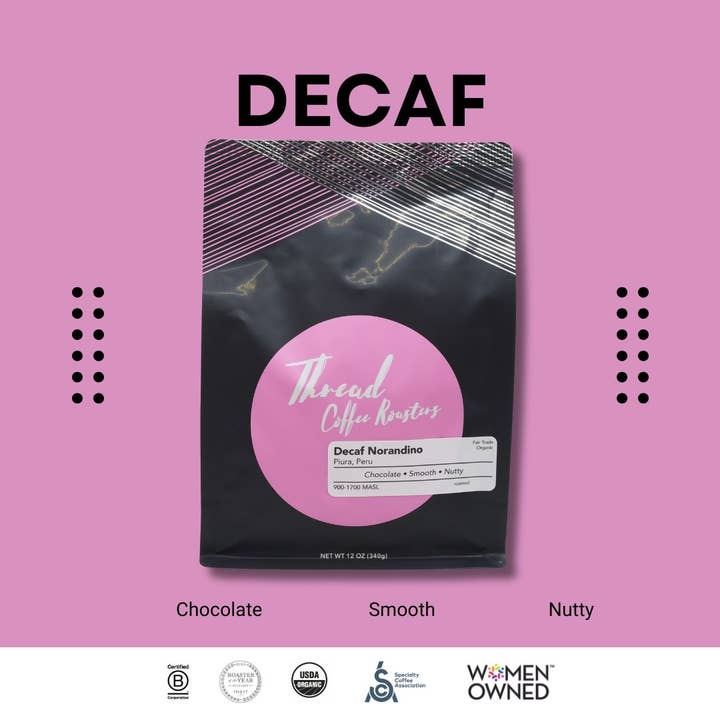 Thread Coffee Roasters - Wholesale Coffee Beans - Decaf | Mountain Water Process | Organic 12oz Bag1
