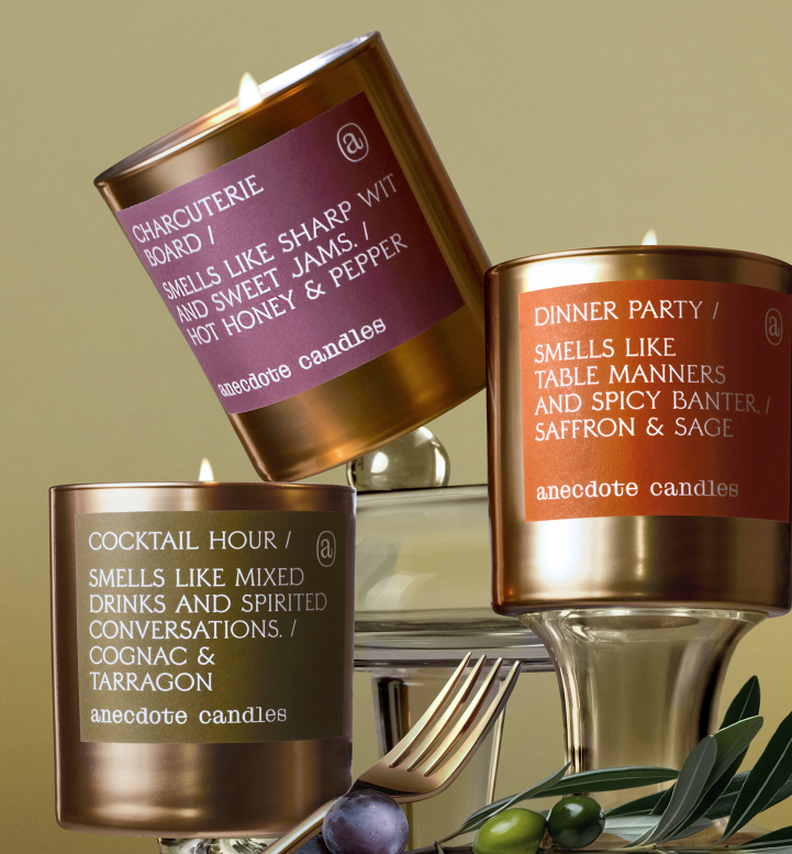 Anecdote Candles - Wholesale Jar/Filled Candle - Cocktail Hour (Cognac & Tarragon) Gold Tumbler Candle4