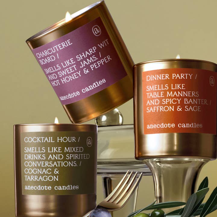 Anecdote Candles - Wholesale Jar/Filled Candle - Cocktail Hour (Cognac & Tarragon) Gold Tumbler Candle4