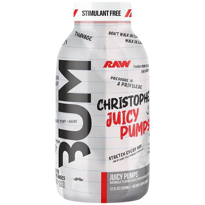 BEVANDA PREWORKOUT SENZA STIMOLANTI CBUM PUMP 12/12OZ JUICY PUMPS per la vendita all'ingrosso da parte di L&F Universal Goods