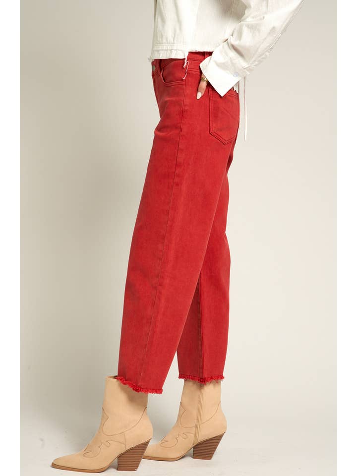 En Crème - Wholesale Jeans - Women's - Cropped Jeans with Frayed Hem 3