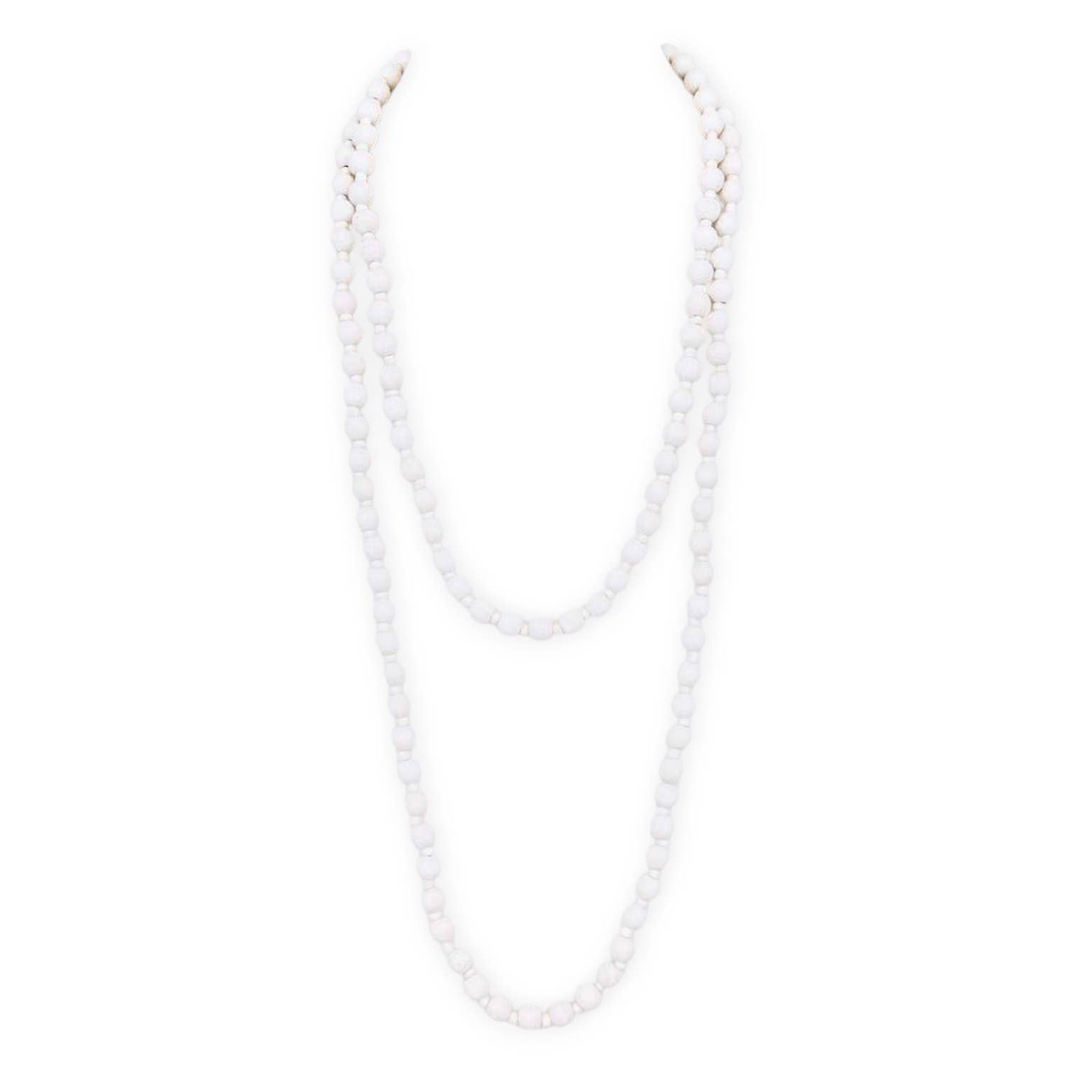 LA Jewelry Plaza - Wholesale Beaded/Pearl Necklace - Wooden Beads 60 inches Multi Wrap Necklace2