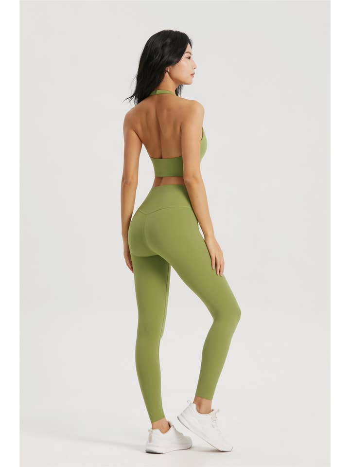 91thelabel - Wholesale Activewear Set - Women's - Daphne Lycra® Halter Neck Sports Bra & Legging Set