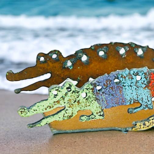 Whimsies – Großhandel Visitenkartenetui – Visitenkartenetui aus Alligatorleder aus nautischem Metall, handgefertigt, umweltfreundlich