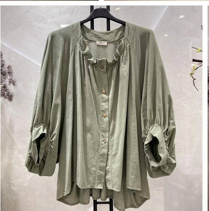 Kurt Muller - Vente Chemisier – femme - Blouse en Coton Côtelé à Boutons7