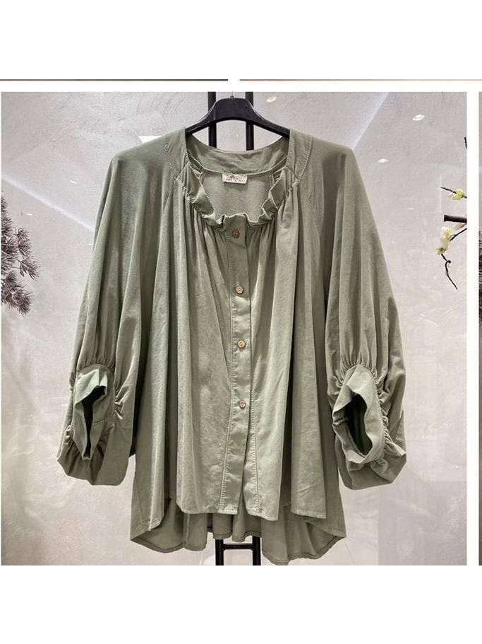 Kurt Muller – Blusa - Mulher por atacado – Blusa de Botões em Algodão Canelado7