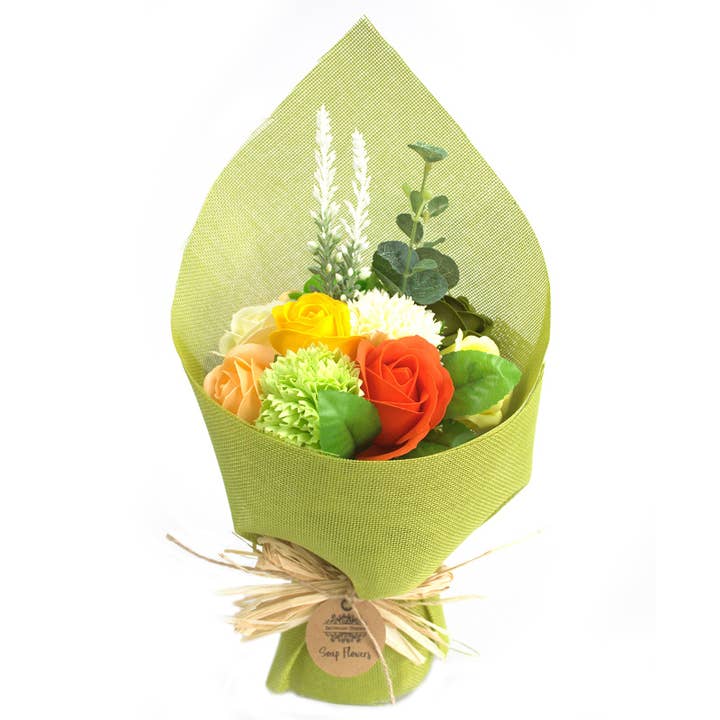 Green Yellow Soap Flower Bouquet for wholesale by AWGifts Europe