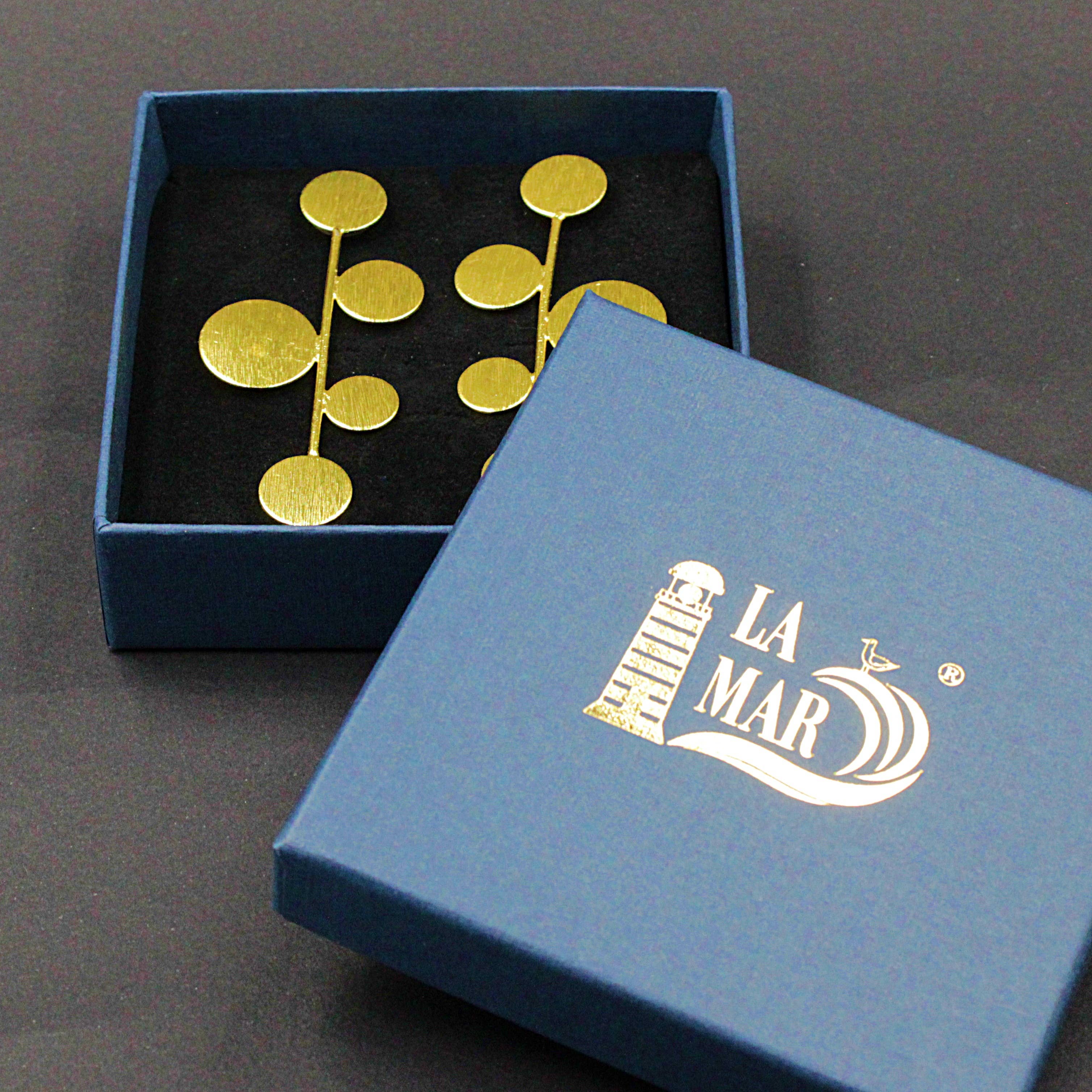 LA MAR - Wholesale Hangende/ronde oorbellen - DECO oorbellen met 1920s design, verguld5