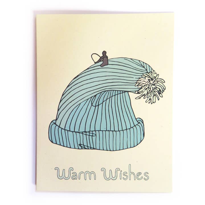 Warm Wishes Wave Hat Card for wholesale by Wild Life Illustration Co.