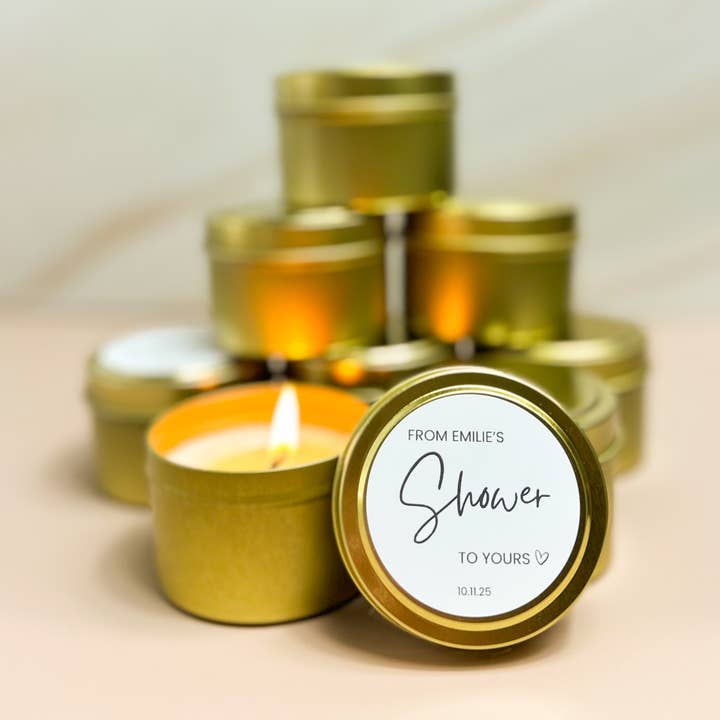 Bougie personnalisée en cadeau de fête, mini bougies en cire de soja 4 oz pour la vente par Sweet Caramel Shop