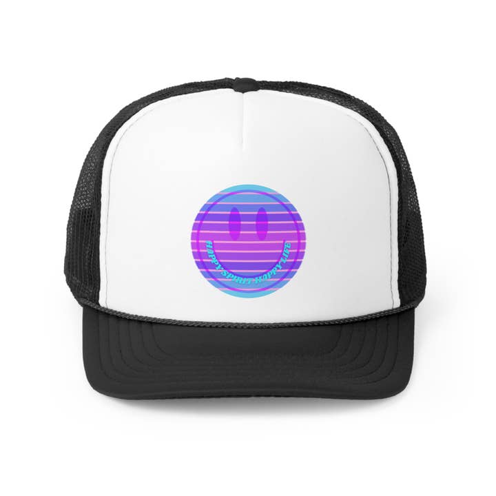 Happy Life Stuff - Vendita all'ingrosso Cappellino da camionista - Donna - Cappello Happy Spirit Happy Life, Cappello Aesthetic Sunset, Cappello Smile Tumblr, Cappello da trucker alla moda, Vsco Girl, Cappello da trucker con grafica rosa, Cappello da baseball