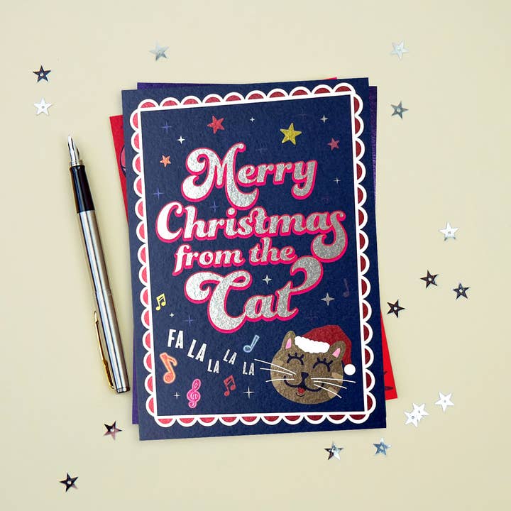Cath Tate Cards - Wholesale Christmas Card - From The Cat Christmas Card2