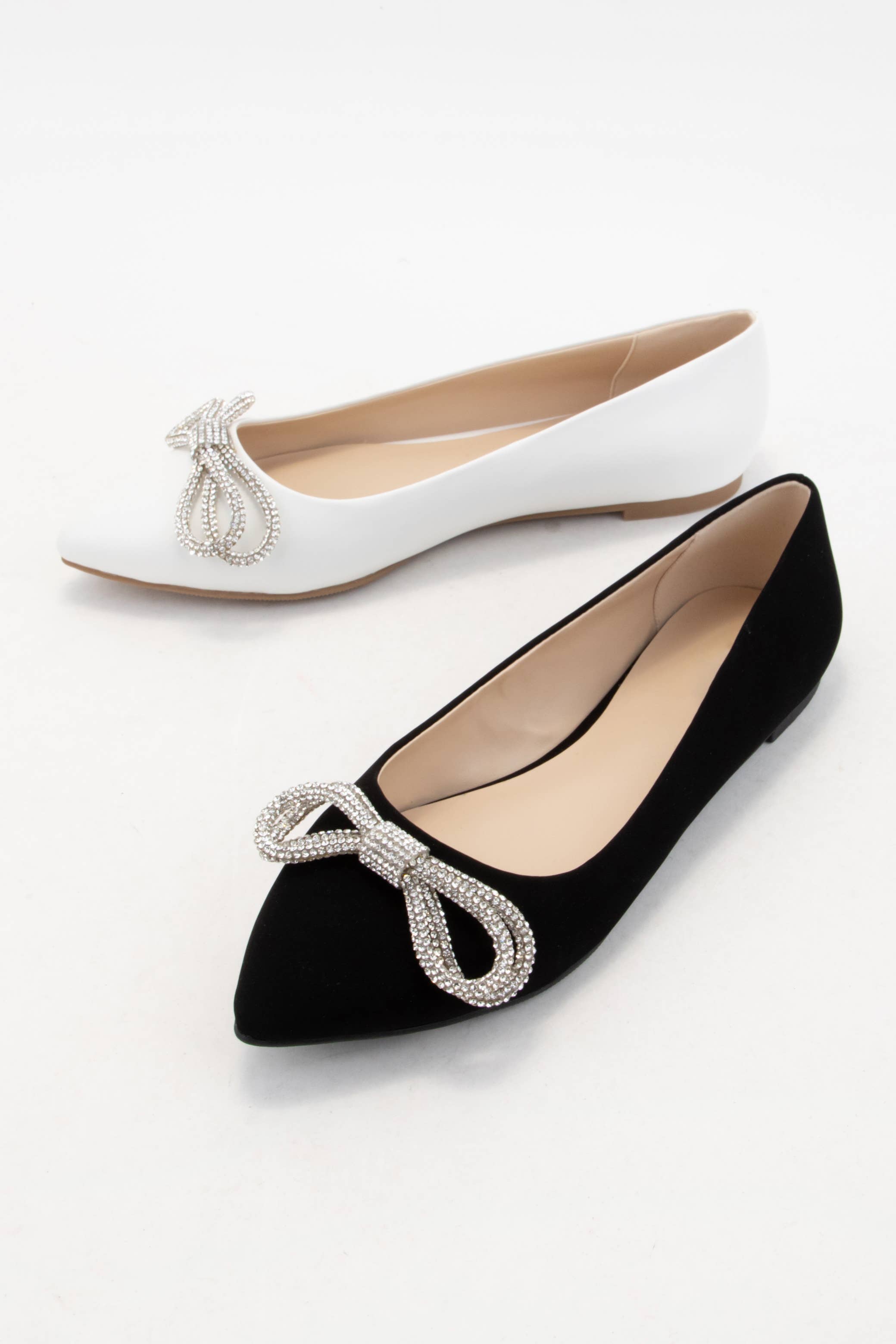 CCOCCI - Vente Ballerines – femme - CHAUSSURES PLATES À BOUT POINTU AVEC NŒUD ÉBLOUISSANT EN STRASS BONBON3