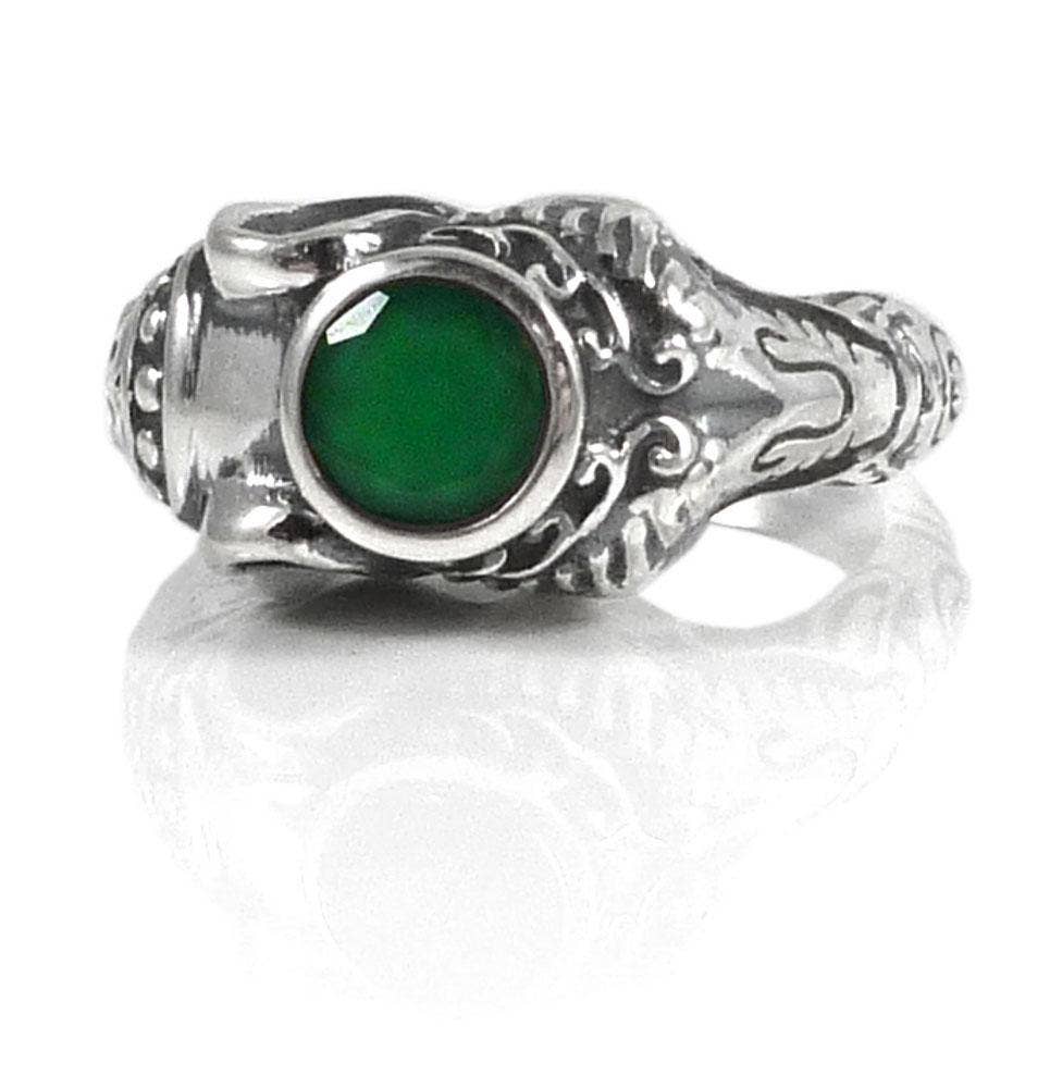 Sikara & Co. - Venta al por mayor Anillos grandes/de cóctel - Anillo Elefante Raja Onyx Verde0