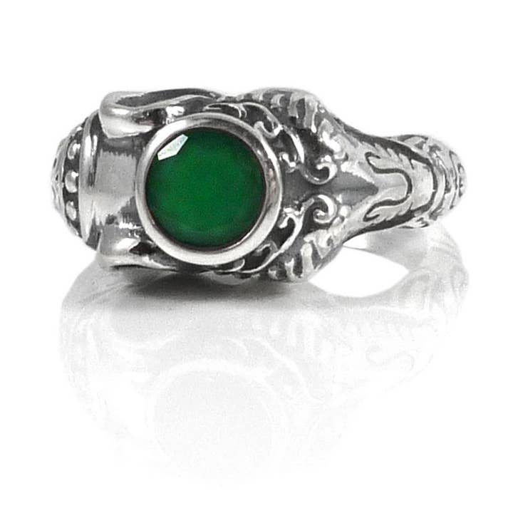 Sikara & Co. - Venta al por mayor Anillos grandes/de cóctel - Anillo Elefante Raja Onyx Verde