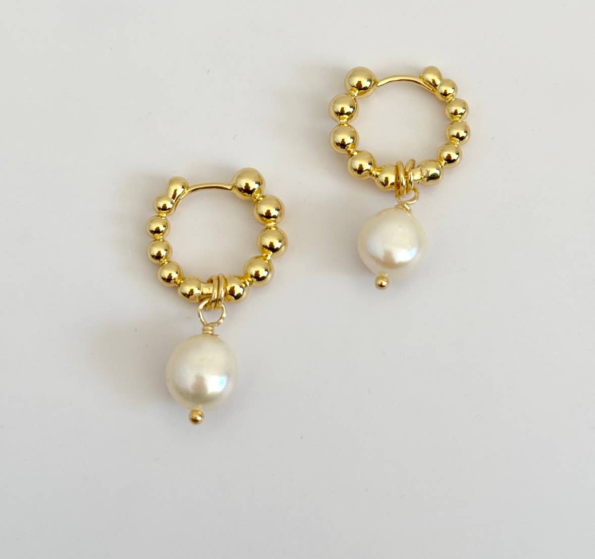 Tramps+Thieves - Wholesale Huggie Earrings - Bobble Pearl Hoops2