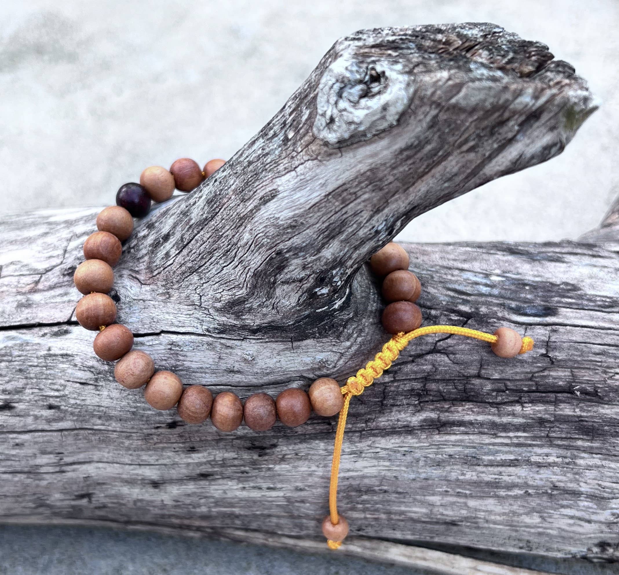 Lungta Imports - Wholesale Beaded Bracelet - Sandalwood Beads Adjustable Wrist Mala Bracelet2
