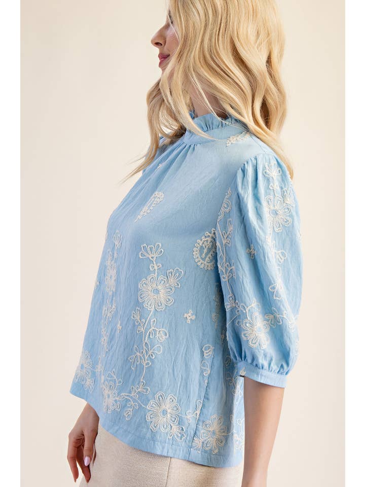 Glam - Vendita all'ingrosso Camicetta - Donna - Top a collo alto con maniche a palloncino
