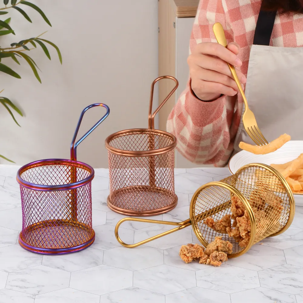 Sostraw & SmartThings - Wholesale Appetizer Serveware - Fries Basket - Rounded shape - 4 colors 6