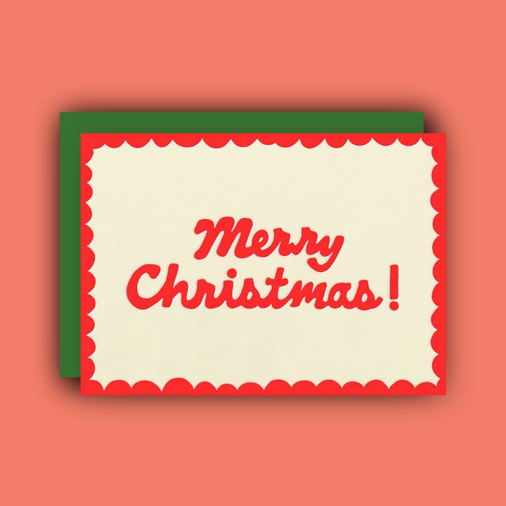 Half Pint Studio - Wholesale Christmas Card - Merry Christmas! Letterpress Greeting Card