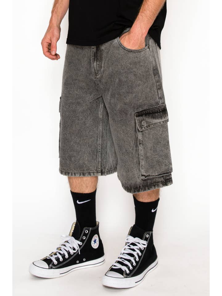 Victorious - Wholesale Shorts – Men's - DS2120 Baggy Fit Cargo Denim Shorts (Open Pack)4