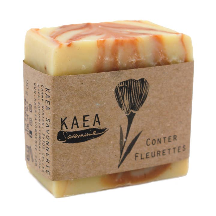 Organic Soap "Conter Fleurette" lavender lemon - 90g square for wholesale by KAEA Savonnerie