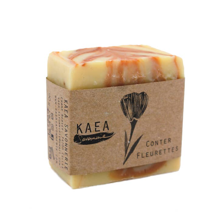 Organic Soap "Conter Fleurette" lavender lemon - 90g square for wholesale by KAEA Savonnerie