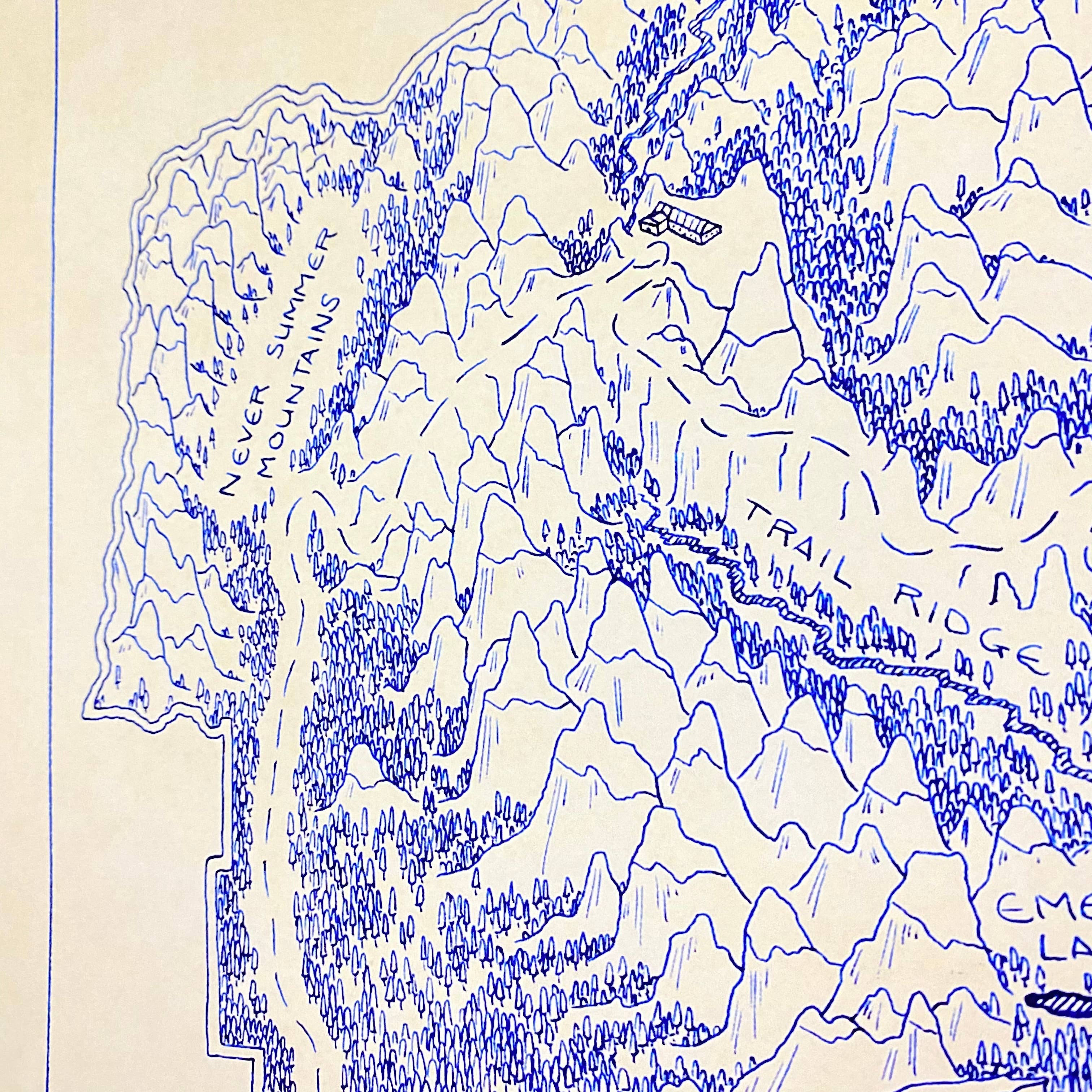 Cryptocartography - Wholesale Art Print - Rocky Mountain National Park Hand-Drawn Map Print2