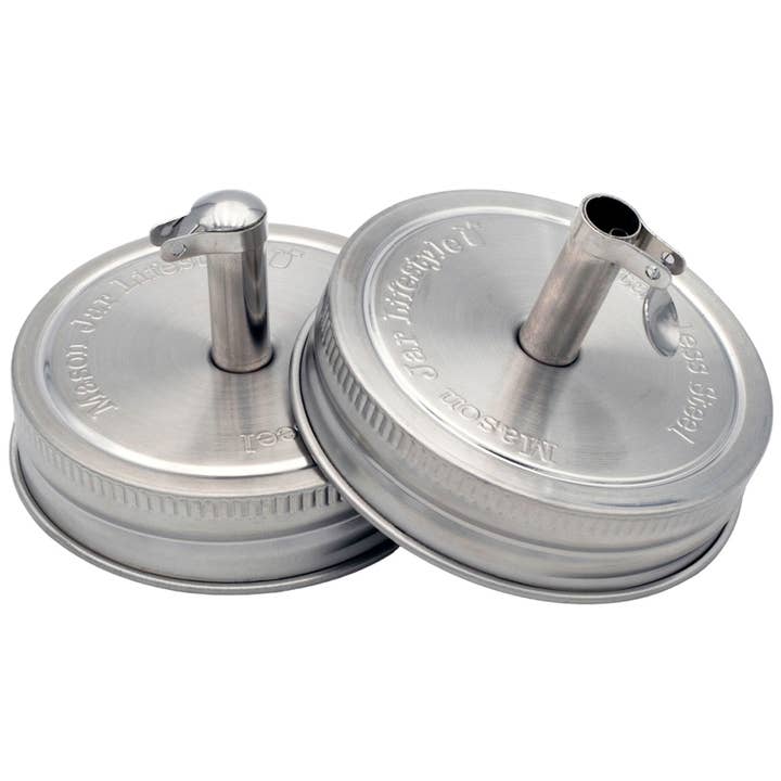 Mason Jar Lifestyle - Wholesale Kitchen Tool/Gadget - Stainless Steel Pour Spout Oil Cruet Lids for Mason Jars