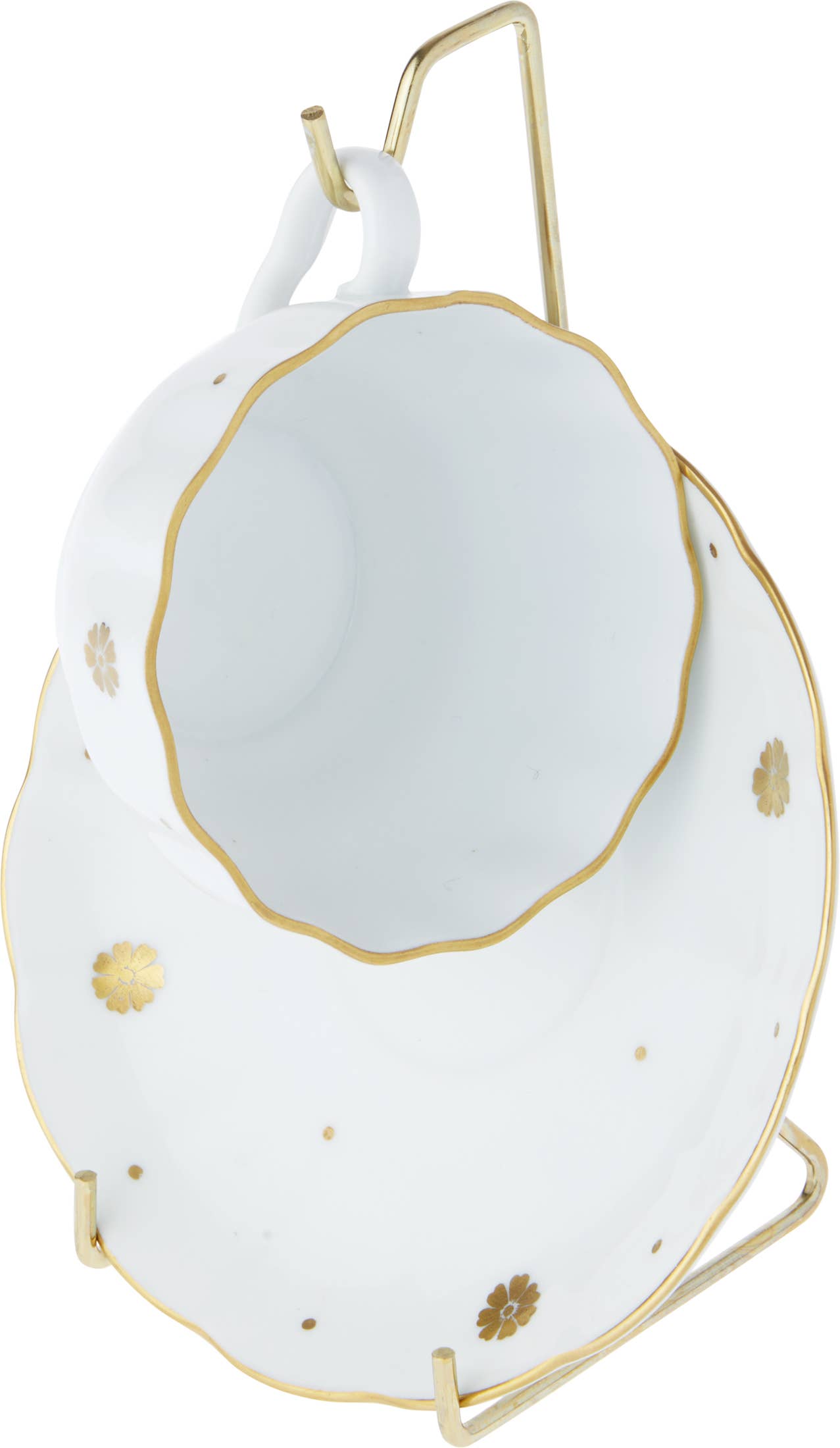 Bard's – Großhandel Verkaufsdisplay-Ständer/-Gehäuse – Bard's Gold Tasse- und Untertassenständer, 6,5 Zoll H x 2,5 Zoll B x 3,25 Zoll T2