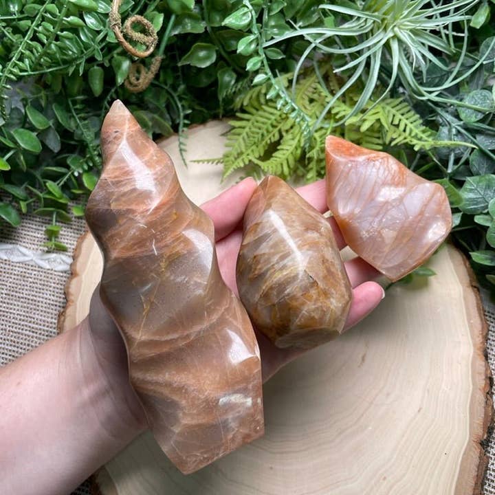 Copper Ashes - Wholesale Spiritual Stone/Crystal - Peach Moonstone Flame29