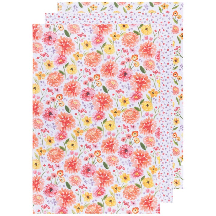 Now Designs by Danica - Wholesale Tea Towel - Cottage Floral Bakers Floursack Dishtowels Set of 32
