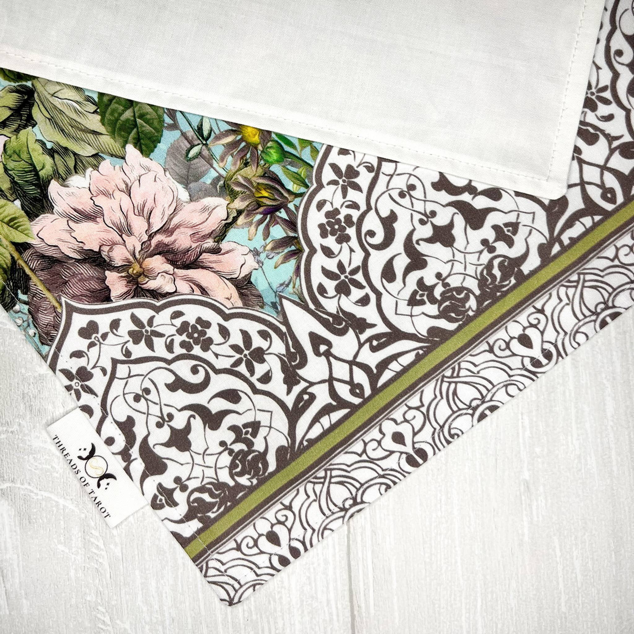 Threads of Tarot - Wholesale Tablecloth - White Floral Altar Cloth3