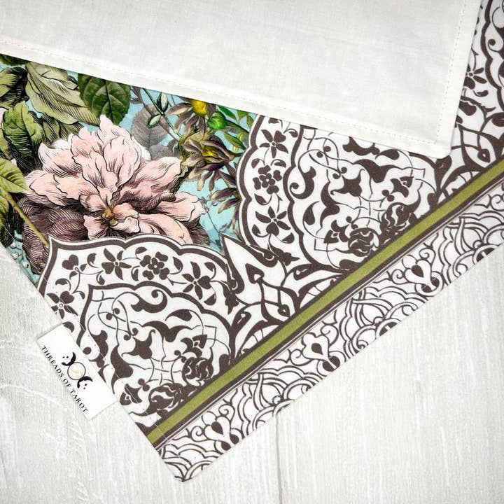 Threads of Tarot - Wholesale Tablecloth - White Floral Altar Cloth3