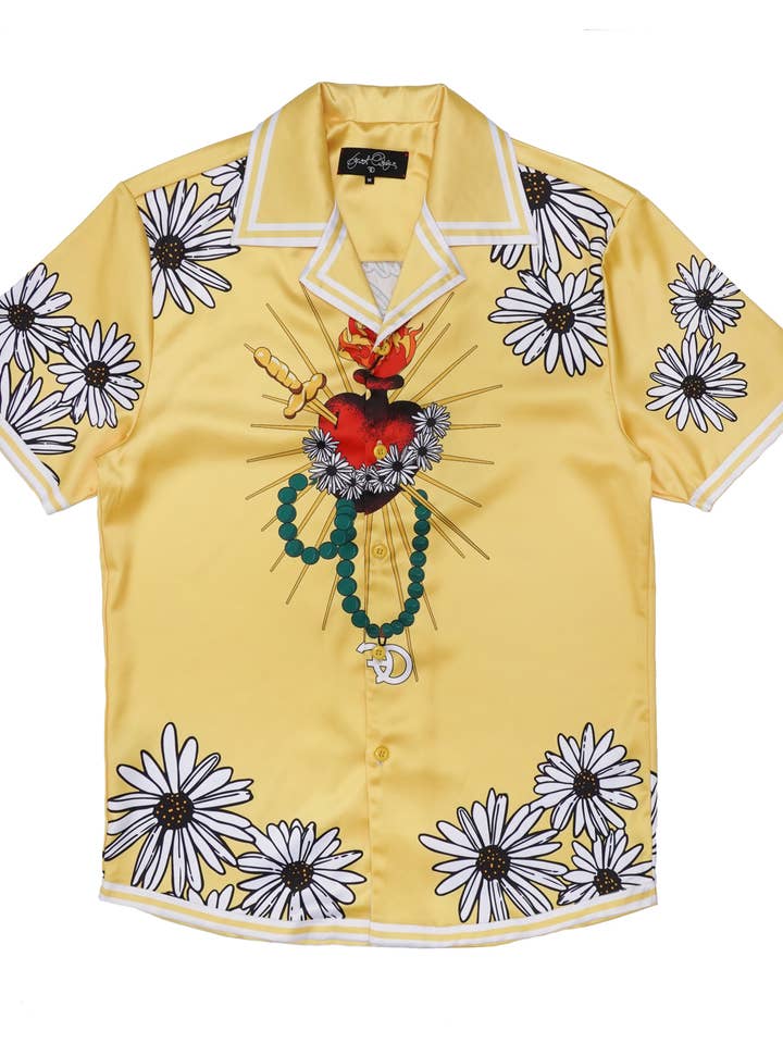 F540 Frost Royalty Ova Love Button Down - Yellow for wholesale by Frost Originals