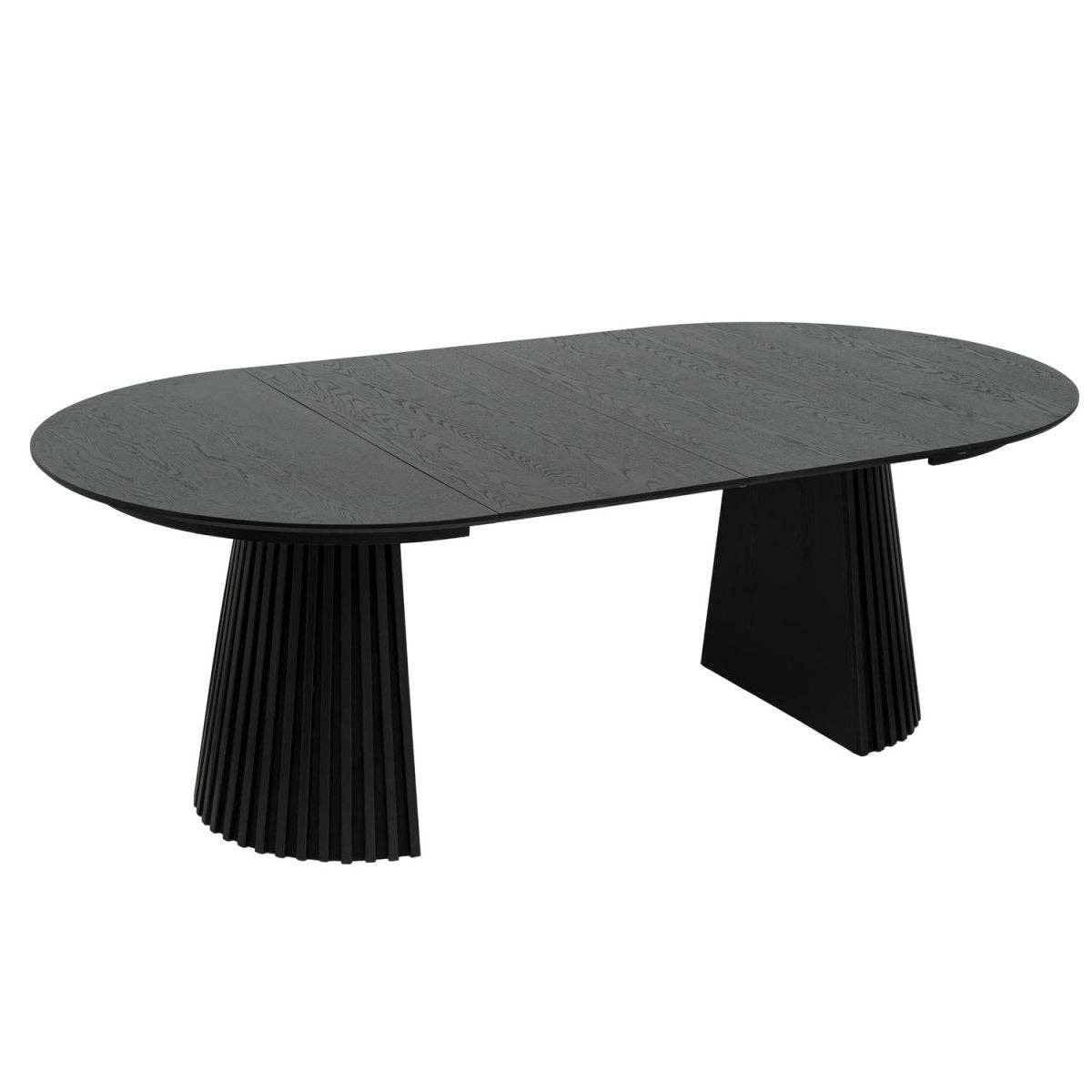 Furnhouse - Venta al por mayor Mesas auxiliares - Mesa de comedor redonda extensible Svendborg ø120/220 cm - Roble negro9