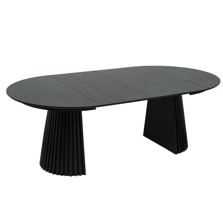 Furnhouse - Venta al por mayor Mesas auxiliares - Mesa de comedor redonda extensible Svendborg ø120/220 cm - Roble negro9