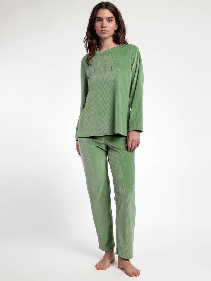 ADMAS Home Pijama Manga Comprida Veludo Adm Home para Mulher por atacado de ADMAS