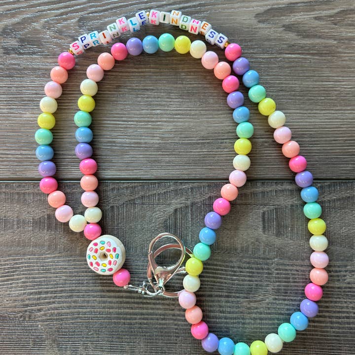 JILLIAN INK LLC - Wholesale Lanyard - Women's - Colorful Beaded Teacher Lanyard with Donut Charm0