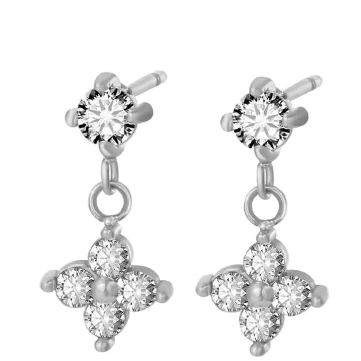 Flower Stone Dangle Earrings for wholesale by Royce and Oak