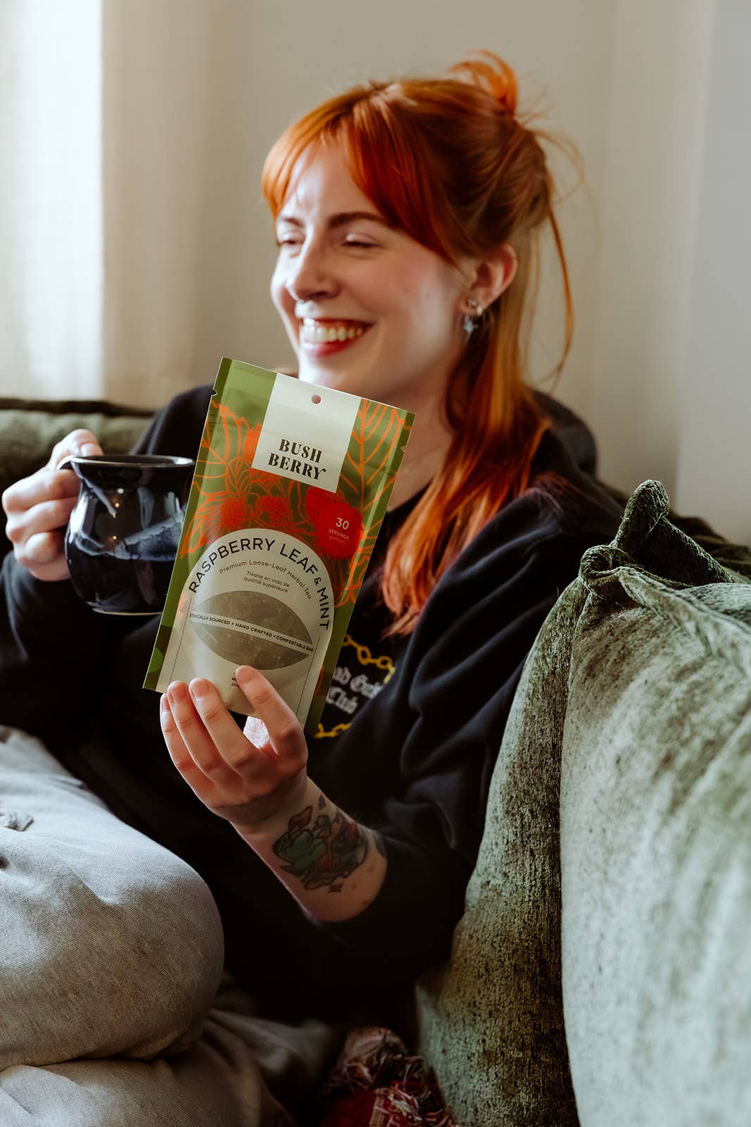 Bush Berry - Wholesale Nursing Tea - Maternity - Organic Raspberry Leaf + Mint Tea Loose Leaf Tea3