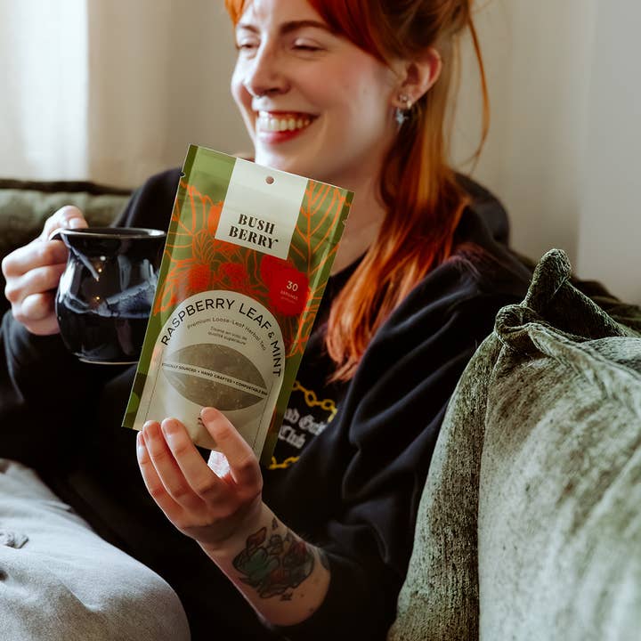 Bush Berry - Wholesale Nursing Tea - Maternity - Organic Raspberry Leaf + Mint Tea Loose Leaf Tea3