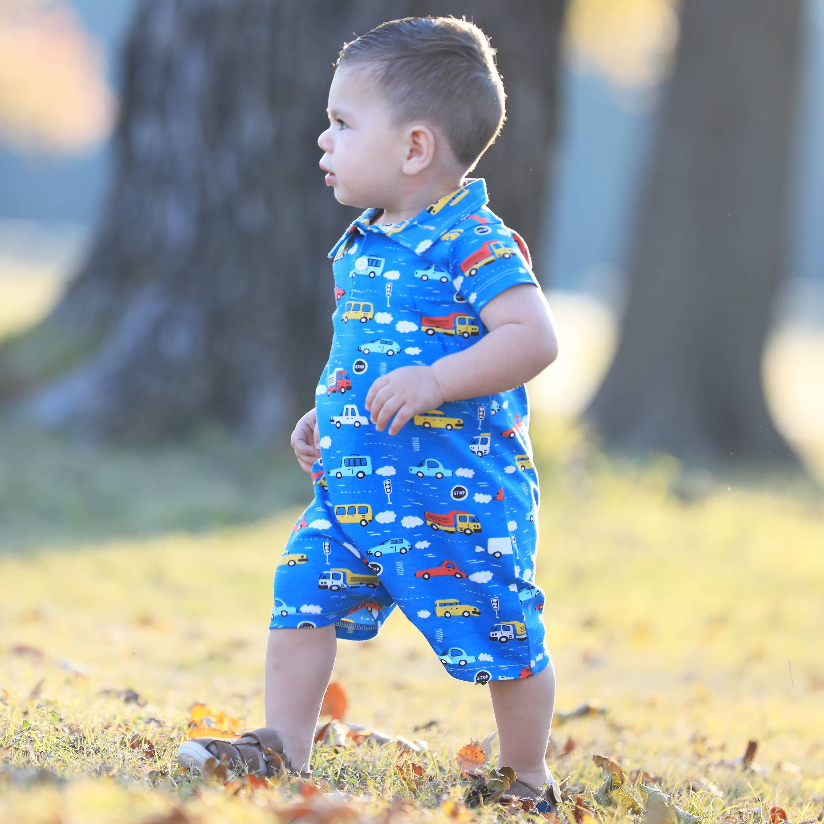 AnnLoren - Wholesale Jumpsuit - Baby - AnnLoren Cars Trucks Baby Boys Shorts Romper Clothing Prepac4