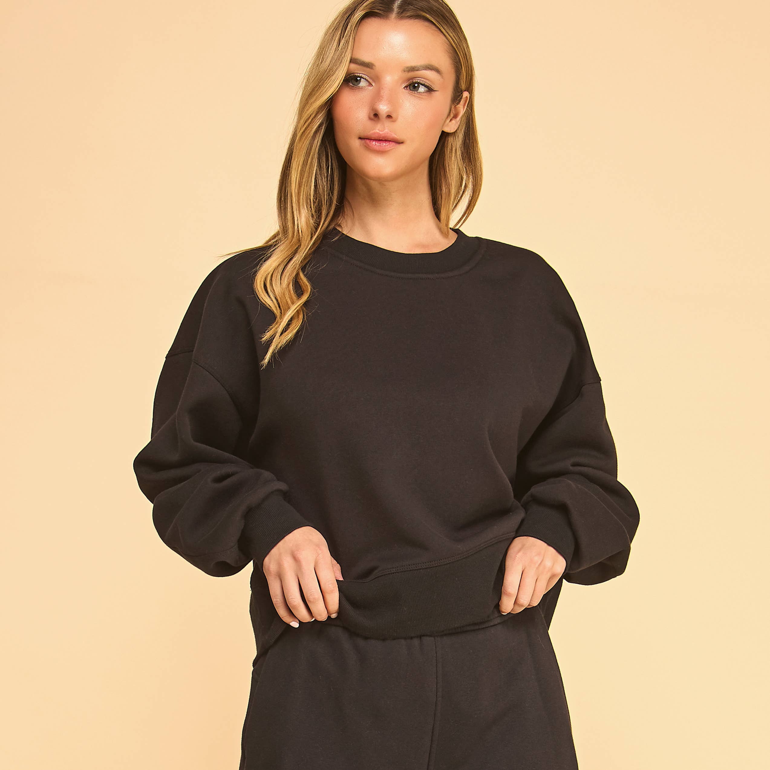 FREEZIA - Vente Sweat-shirt – femme - SWEAT-SHIRT COURT À COL ROND EN MOLLETON ULTRA DOUX-FZ000715