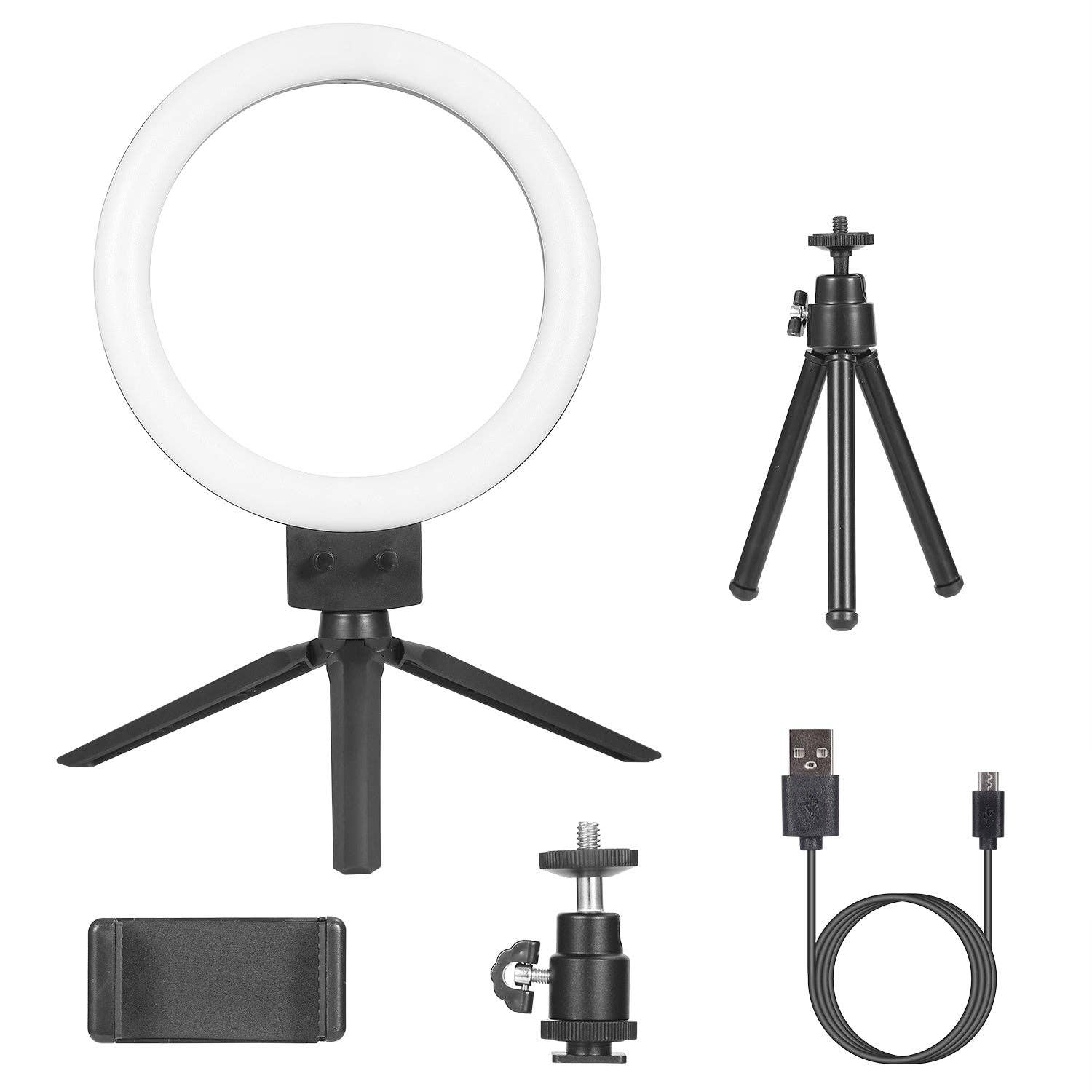 White 9" Dimmable LED Ring Light w/ Tripod Phone Selfie Camera Studio Photo Video Makeup Lamp for wholesale on Faire12
