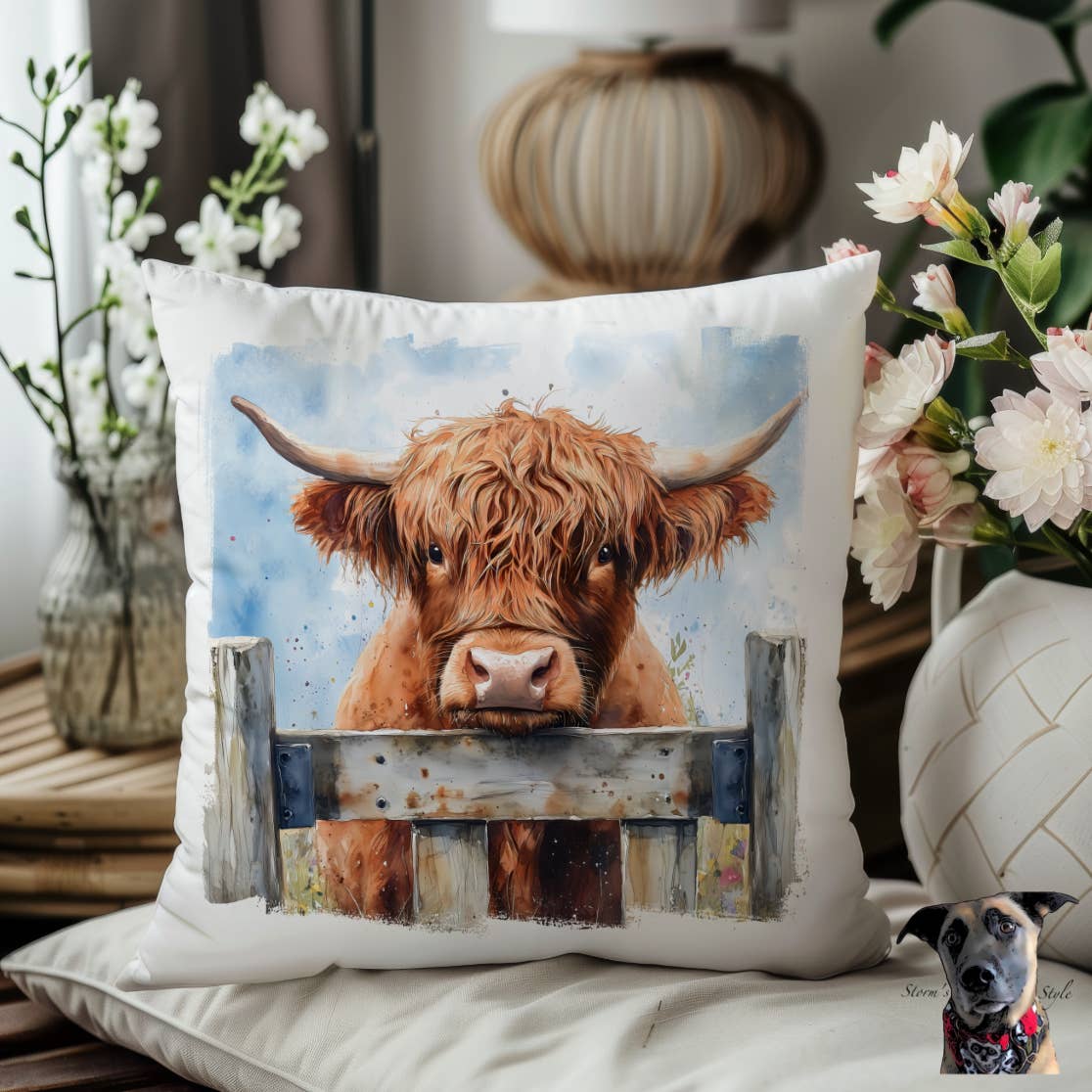 Storms Style – wholesale Throw/decorative pillow – Highland Cow Cushion - 4 designs