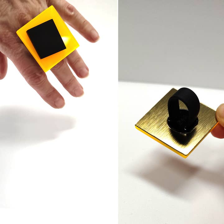 ALEX+SVET - Wholesale Cocktail/Statement Ring - BARRY LG statement acrylic ring LUSH GLOW line10