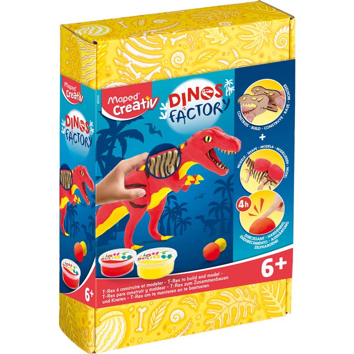 Creativ Dinos Factory T-Rex 3D Quick-Drying Modeling Dough for wholesale by Janod