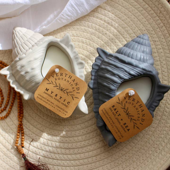 Verthandi Botanical - Wholesale Jar/Filled Candle - SALT + SEA SHELL CANDLE1